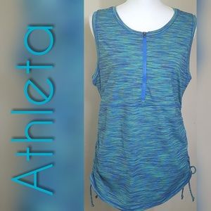 Athleta Top Sleeveless 1/4Zip Spacedye Sz XL
